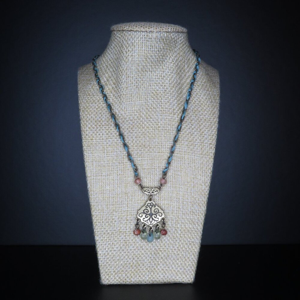 Bohemian Necklace with Multicolor Stones